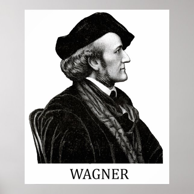 Poster Richard Wagner, noir (Devant)