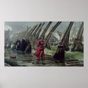 Poster Richelieu sur la digue de La Rochelle, 1881