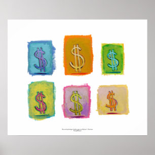 Poster Richesse abondance économie argent plaisir art heu