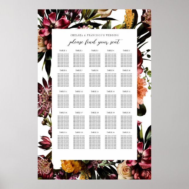 Poster Richesse du Mariage floral du printemps (Devant)