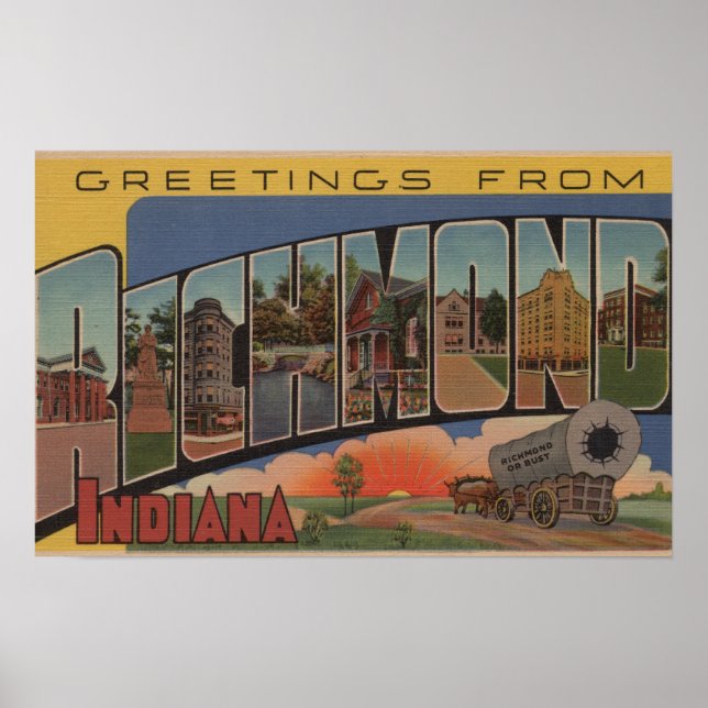 Poster Richmond, Indiana - Scènes de grandes lettres (Devant)