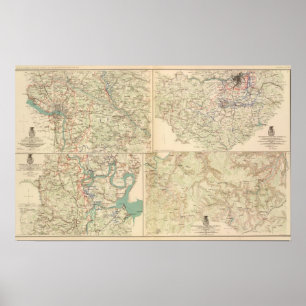 Poster Richmond, Pétersbourg, Cinq Fourches