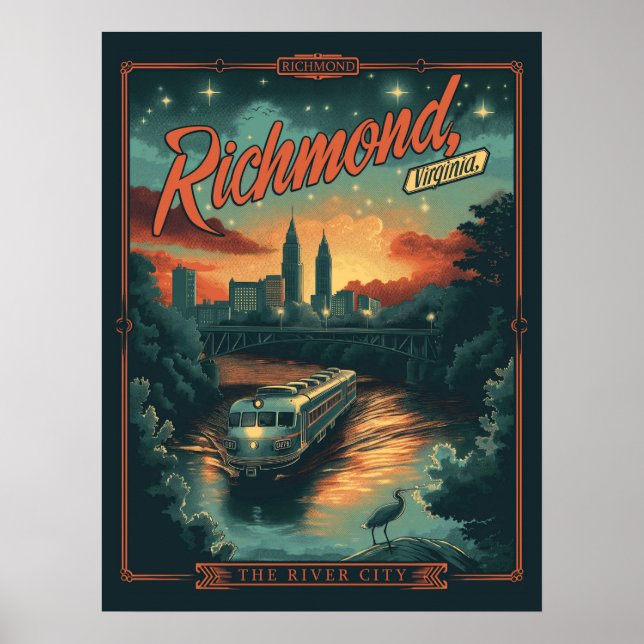 Poster Richmond, Virginia Vintage (Devant)