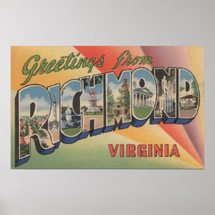 Poster Richmond, Virginie - Scènes de grandes lettres