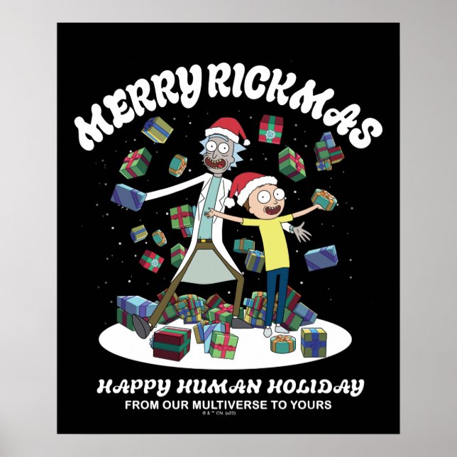 Poster Rick et Morty | Joyeux Rickmas présents (Devant)