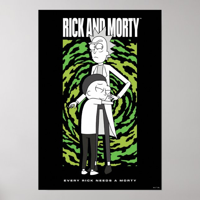 Poster RICK ET MORTY™ | Morty Hugging Rick (Devant)