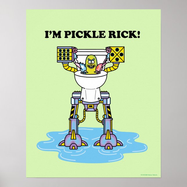 Poster RICK ET MORTY™ | Pickle Rick Toilet Mech (Devant)