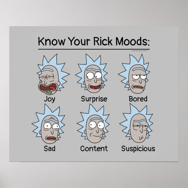 Poster RICK ET MORTY™ | Rick's Moods (Devant)