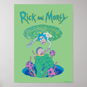 Poster RICK ET MORTY™ Secourt du portail
