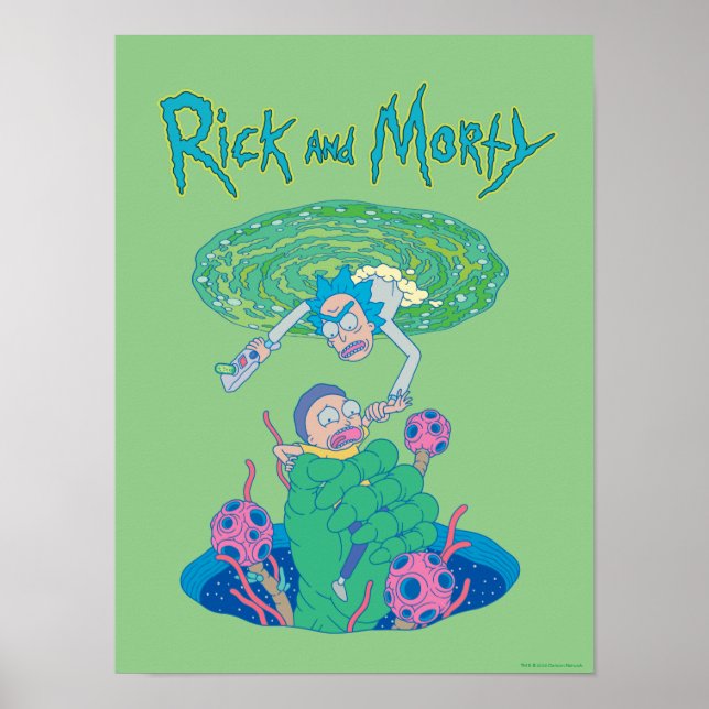 Poster RICK ET MORTY™ | Secourt du portail (Devant)