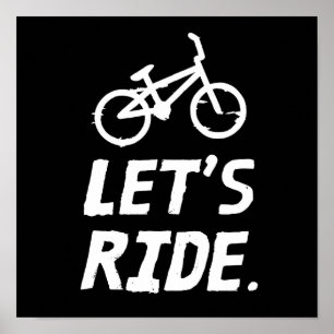 Poster Ride City et Mountain Cyclist Humour