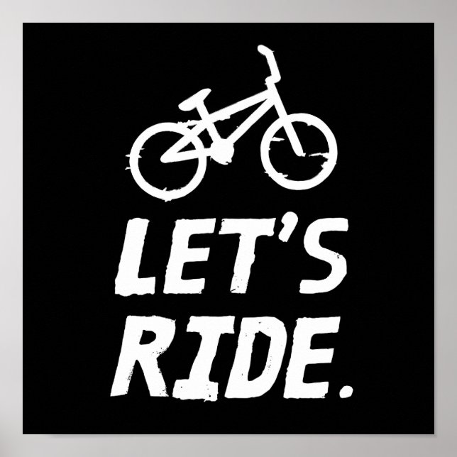 Poster Ride City et Mountain Cyclist Humour (Devant)