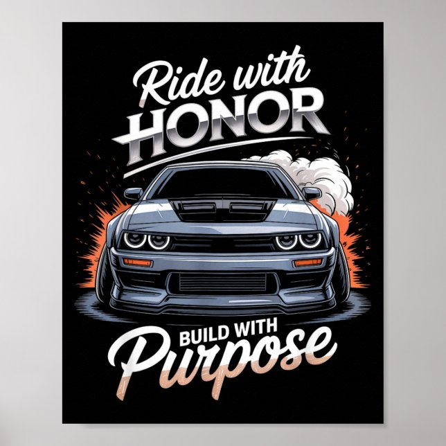 Poster Ride With Honor Car Lover  (Devant)