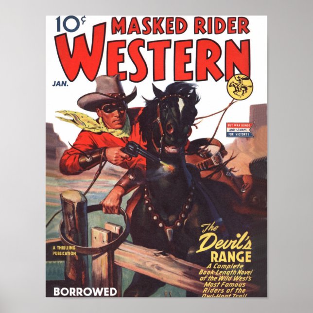 Poster Rider Masqué Ouest Janvier 1944 (Devant)