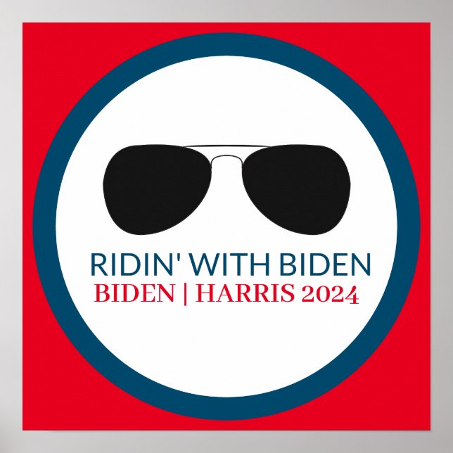 Poster Ridin' avec lunettes Biden Aviator 2024 (Devant)