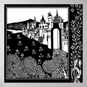 Poster “Riding Out From The Abbey” by Aubrey Beardsley