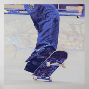 Poster Riding Wheels - Skateboarder