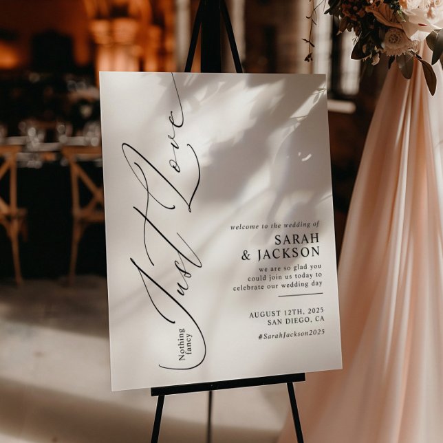 Poster Rien De Fancy Just Love Mariage moderne Accueil (Créateur téléchargé)