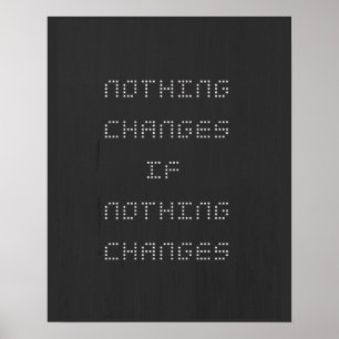 Poster Rien Ne Change Si Rien Ne Change Le Blanc Noir