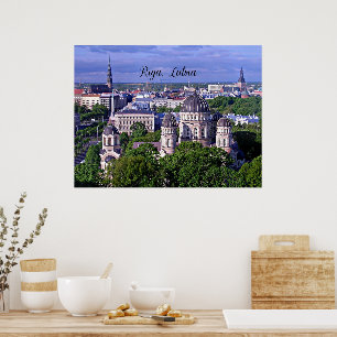Poster Riga, Lettonie, paysage urbain