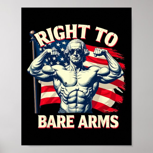 Poster Right To Bare Arms George Washington Bodybuilder G (Devant)
