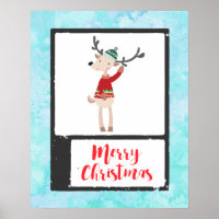 Rindeer De Noël Dans Un Gros Chaud