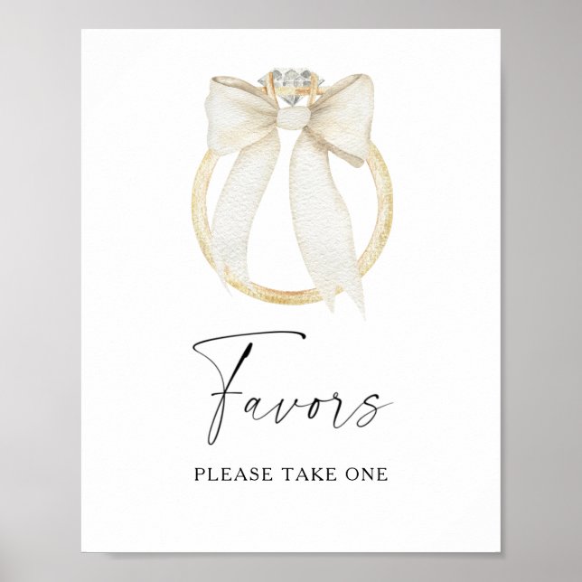 Poster Ring & Bow bridal shower Favors please take one  (Devant)