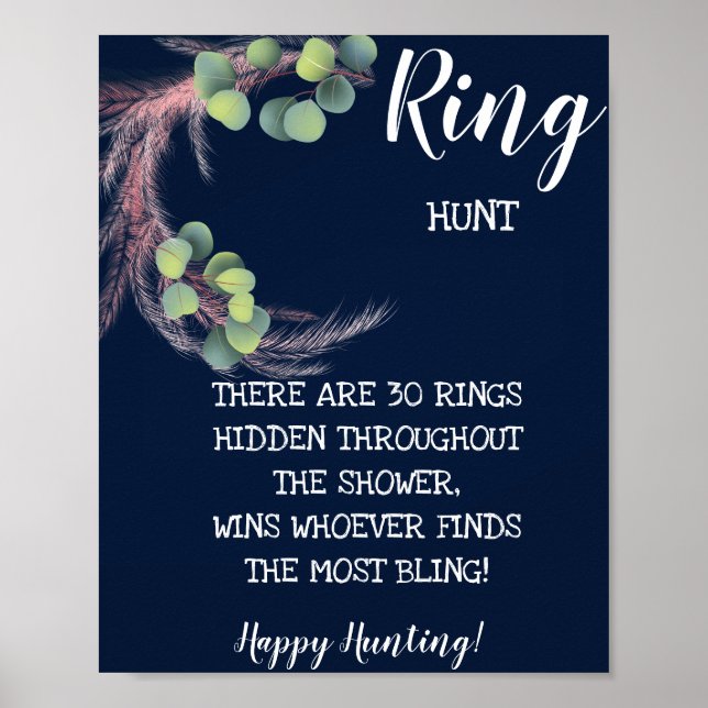 Poster Ring Hunt Pampas Grass Fête des mariées Jeu (Devant)