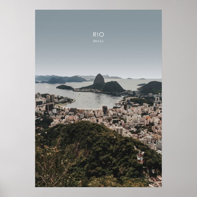 Poster Rio, Brésil Illustration de voyage (Devant)