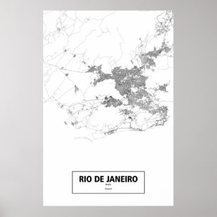 Poster Rio de Janeiro, Brazil (black on white)