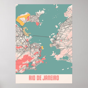 Poster Rio De Janeiro - Brésil Chalk City Carte