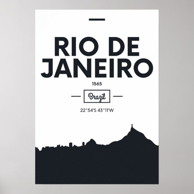 Poster Rio de Janeiro, Brésil | Coordonnées de la ville (Devant)