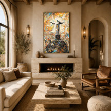 Rio de Janeiro Christ Rédempteur Drip abstrait