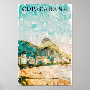 Poster Rio de Janeiro Copacabana Beach Peinture