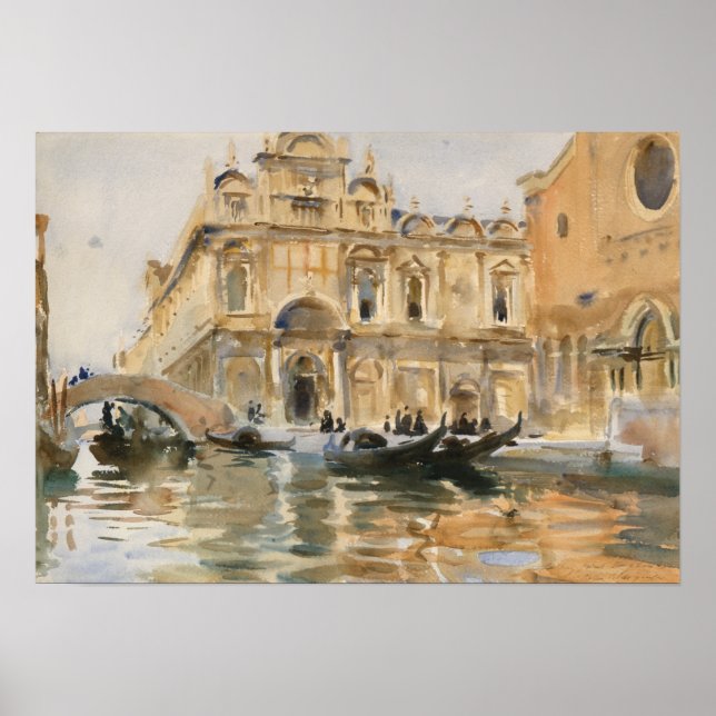 Poster Rio dei Mendicanti, Venise par John Singer Sargent (Devant)