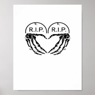 Poster Rip, Conception En Forme De Coeur Faite De Gravest