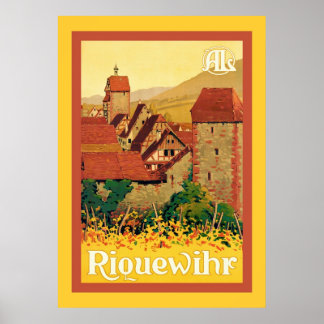 Poster Riquewihr ~ Voyage Vintage en France