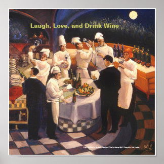 Poster Rire, Amour, et Boire du vin, De la ...