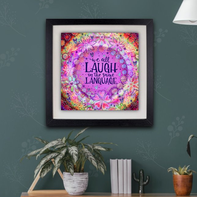 Poster Rire dans la même langue Purple Inspirational (Créateur téléchargé)