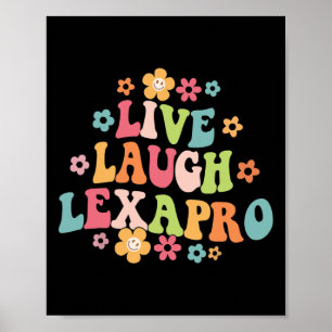 Poster Rire Lexapro Groovy Thérapeute de santé mentale An