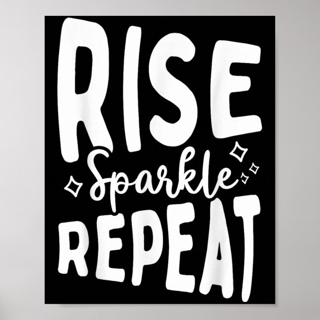 Poster Rise Sparkle Repeat - Sitive Mindset Motivational  (Devant)