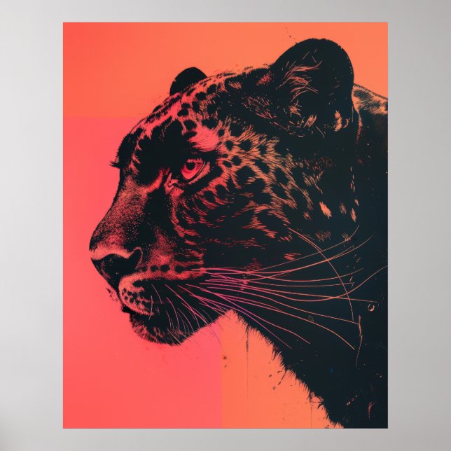 Poster Risographie néonatale vibrante Anima de caractère (Devant)