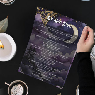 Poster Rituel de la Nouvelle Lune Livre d'ombres de prièr