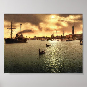 Poster Riva Schiavoni, vue de S. Zaccane, Venise, Ital