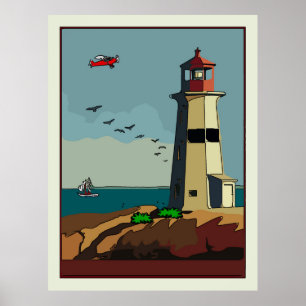Poster Rive, Phare, Ajouter du texte