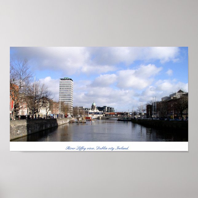 Poster River Liffey & Liberty Hall Dublin City Irlande (Devant)