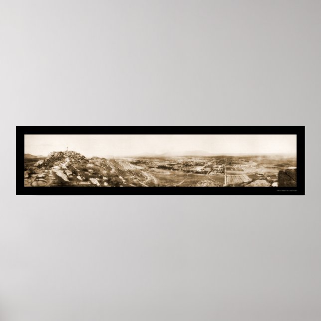 Poster Riverside CA Hill Photo 1908 (Devant)