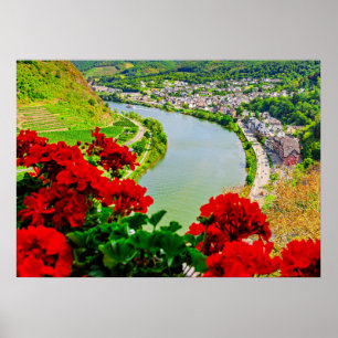 Poster Rivière à Cochem, Allemagne,