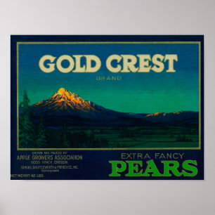 Poster Rivière de LabelHood de caisse de poire de crête