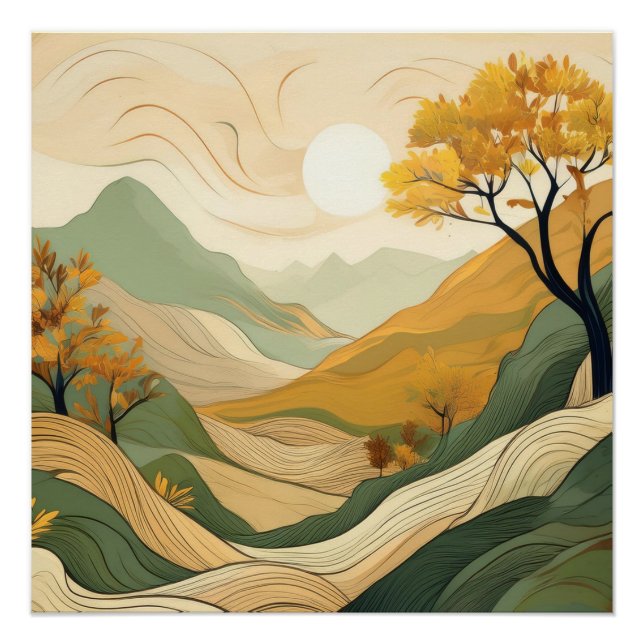 Poster Rivière de l'Automne - Nature Paysage Art (Devant)